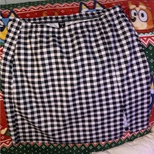 SHEIN Black and White Gingham Pencil Skirt